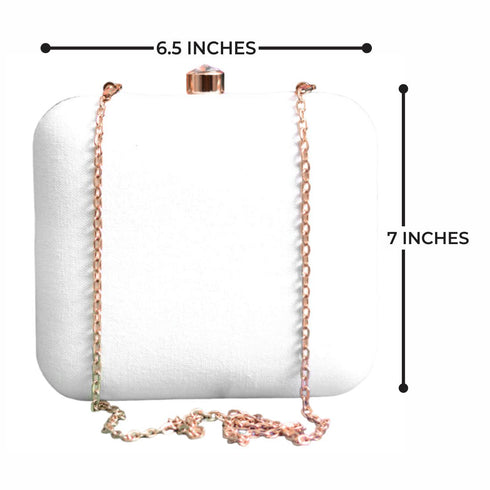 Red Embroidered Customized Clutch - Uncommongifts.in